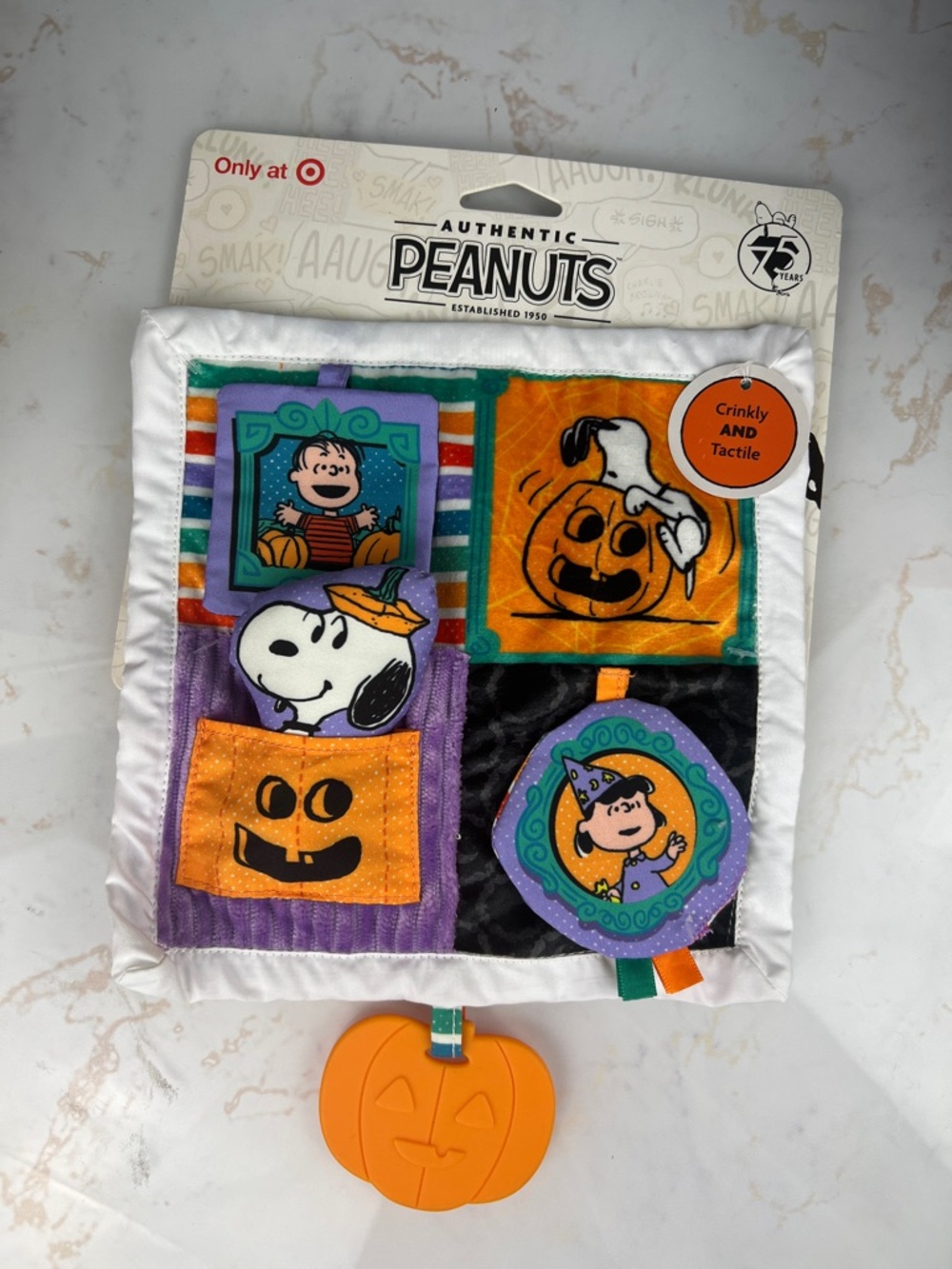 NEW Peanuts Baby On-The-Go Crinkle Square Halloween Snoopy Sensory Development